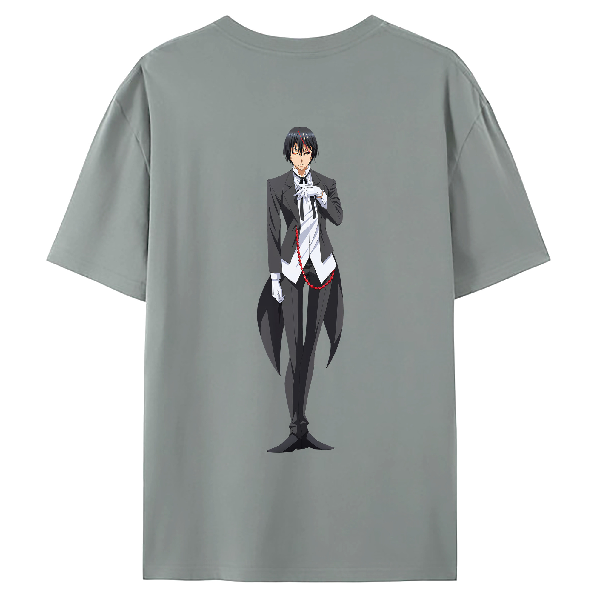 （画像用） 転スラ Regarding Reincarnated to Slime 綿100％ メンズ半袖Tシャツ（バックプリント） 通気性